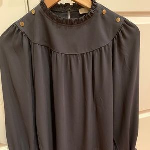 Loft Gorgeous Grey top with gold buttons